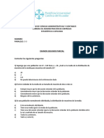 Examen II Parcial. Estadística II