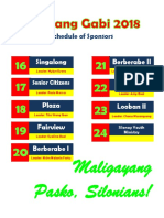 Maligayang Pasko, Silonians!: Schedule of Sponsors