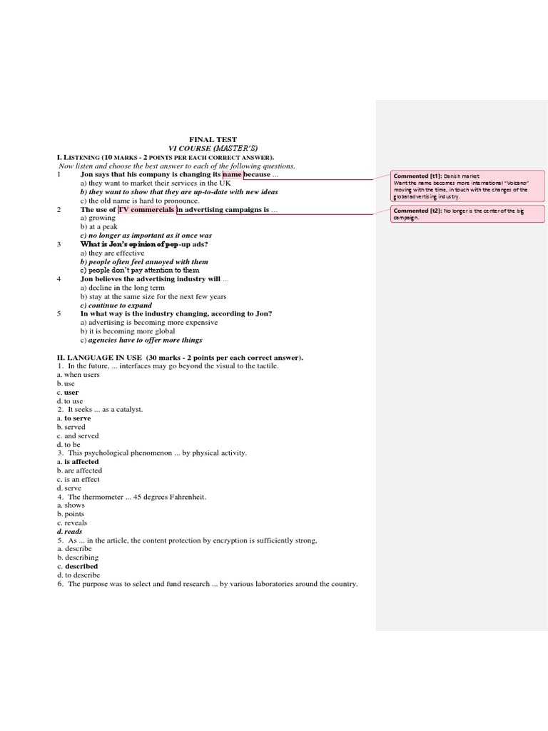 Master's Final Test Guide | PDF | Advertising | E Commerce