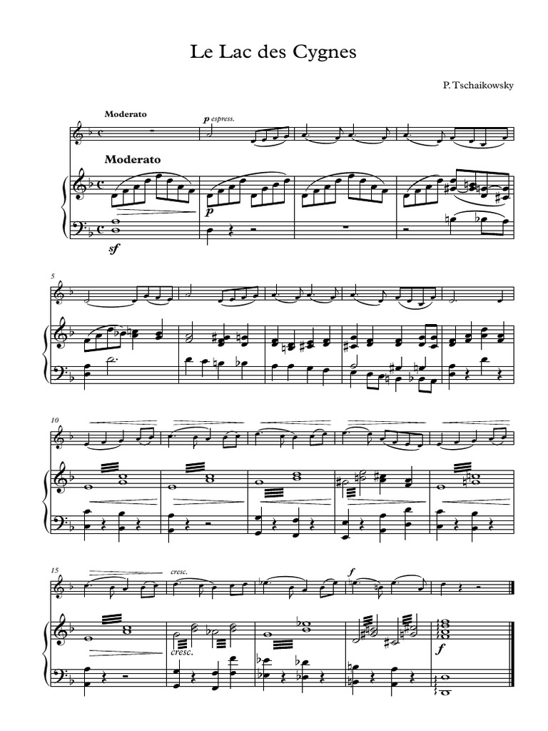Le Lac Des Cygnes Partition Piano Pdf