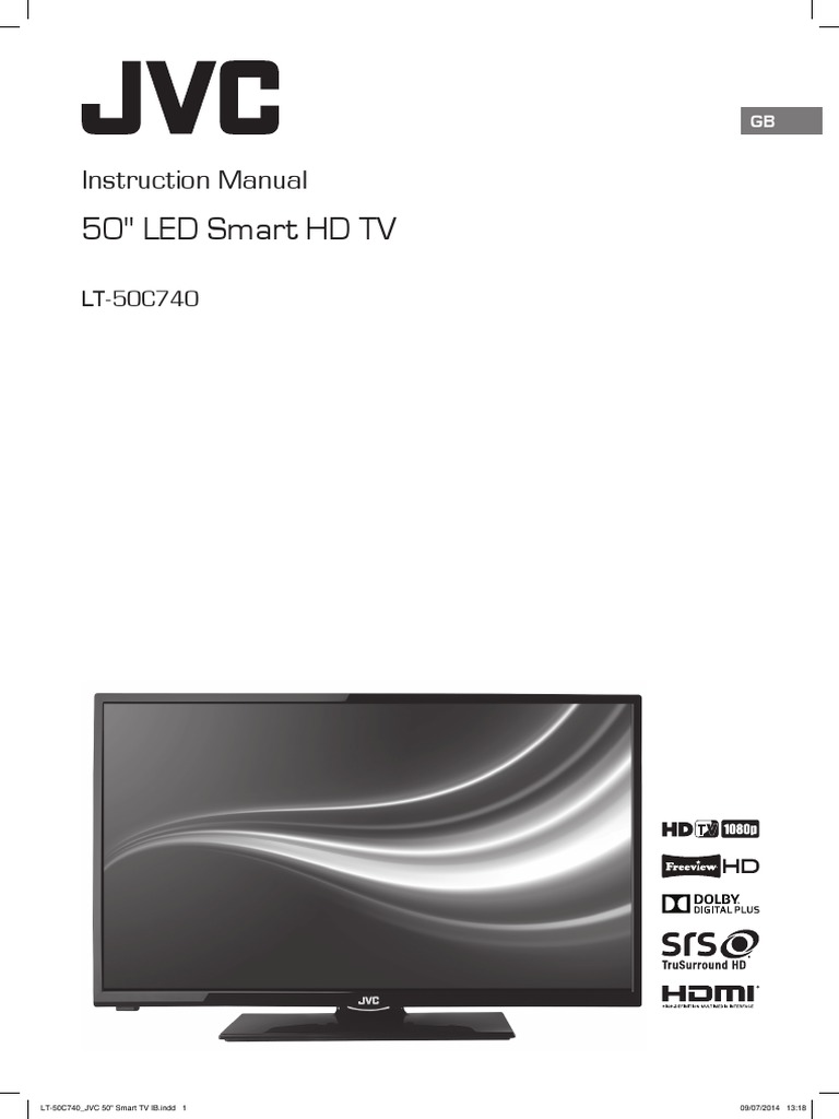 Jvc 50' Led Smart Hd Tv Lt-50c740 Manual | Television | Mains Electricity
