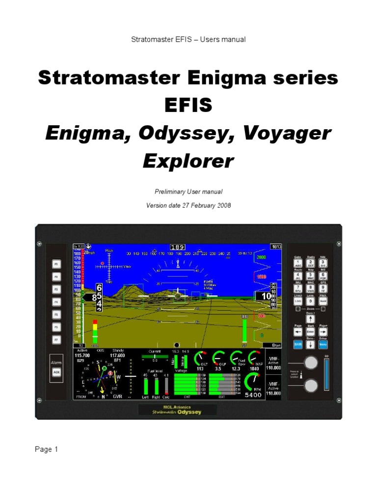 MGL EFIS User Manual | Random Access Memory | Avionics