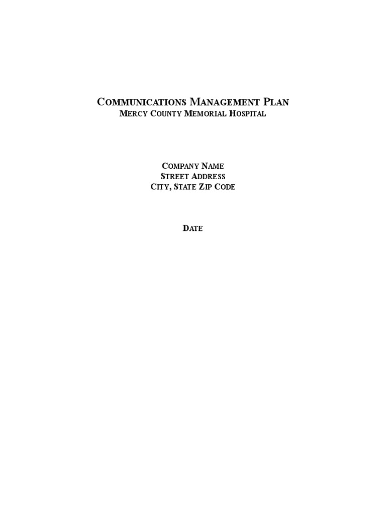 Mercy County Hospital Communication Plan | PDF | Conference Call | Patient