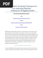 Download Alternative Teaching Techniques for Low Achieving Students Helping the Struggling Speller by The Psycho-Educational Teacher SN39588418 doc pdf