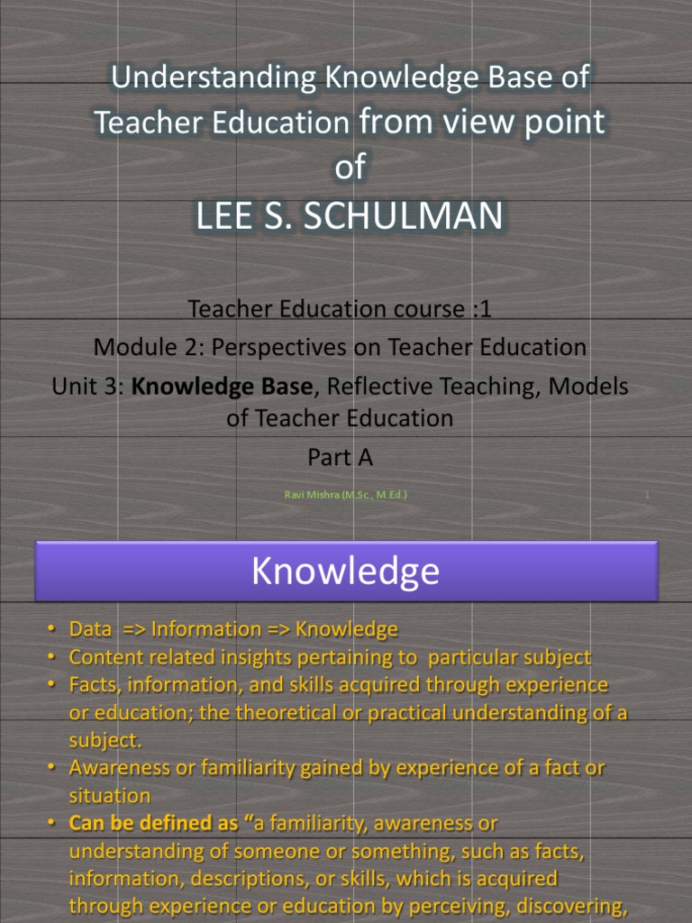 Shulman's Knowledge Base in Teacher Education | PDF | Pedagogy | Knowledge