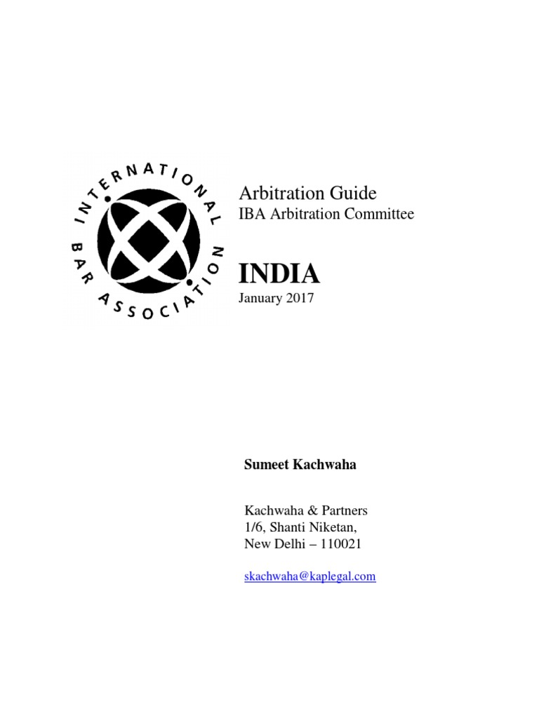 India Arbitration Guide 2017 | PDF | Arbitral Tribunal | Arbitration