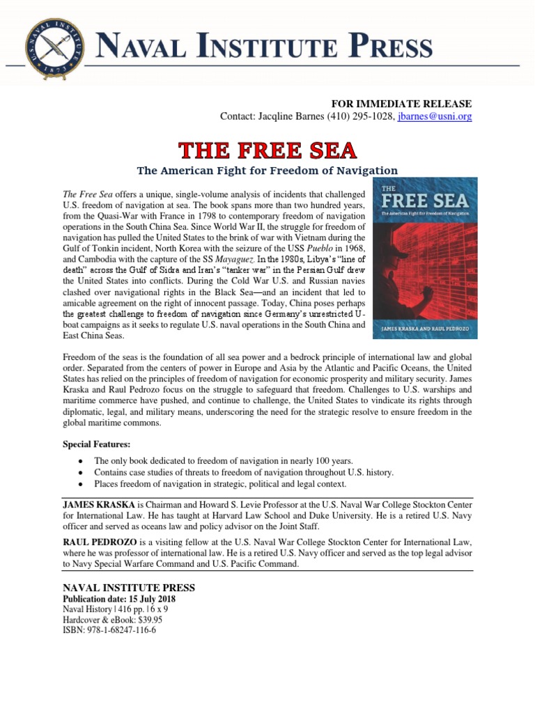 PRESS RELEASE: The Free Sea | PDF | Maritime History | United States Navy