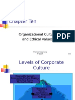 Chapter Ten: Organizational Culture and Ethical Values