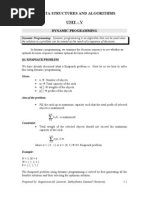 Data Structures and Algorithms Unit - V: Dynamic Programming