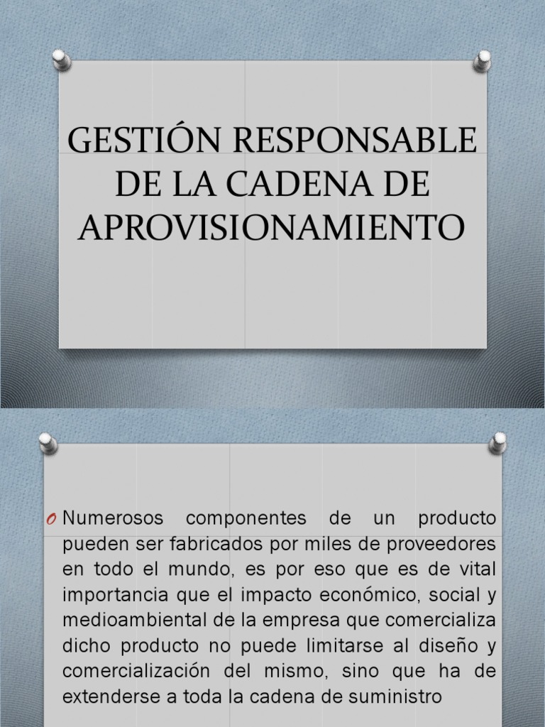 Gestión Responsable de La Cadena de Aprovisionamiento | PDF | Obtención ...