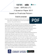 IBPS SO Model question paper