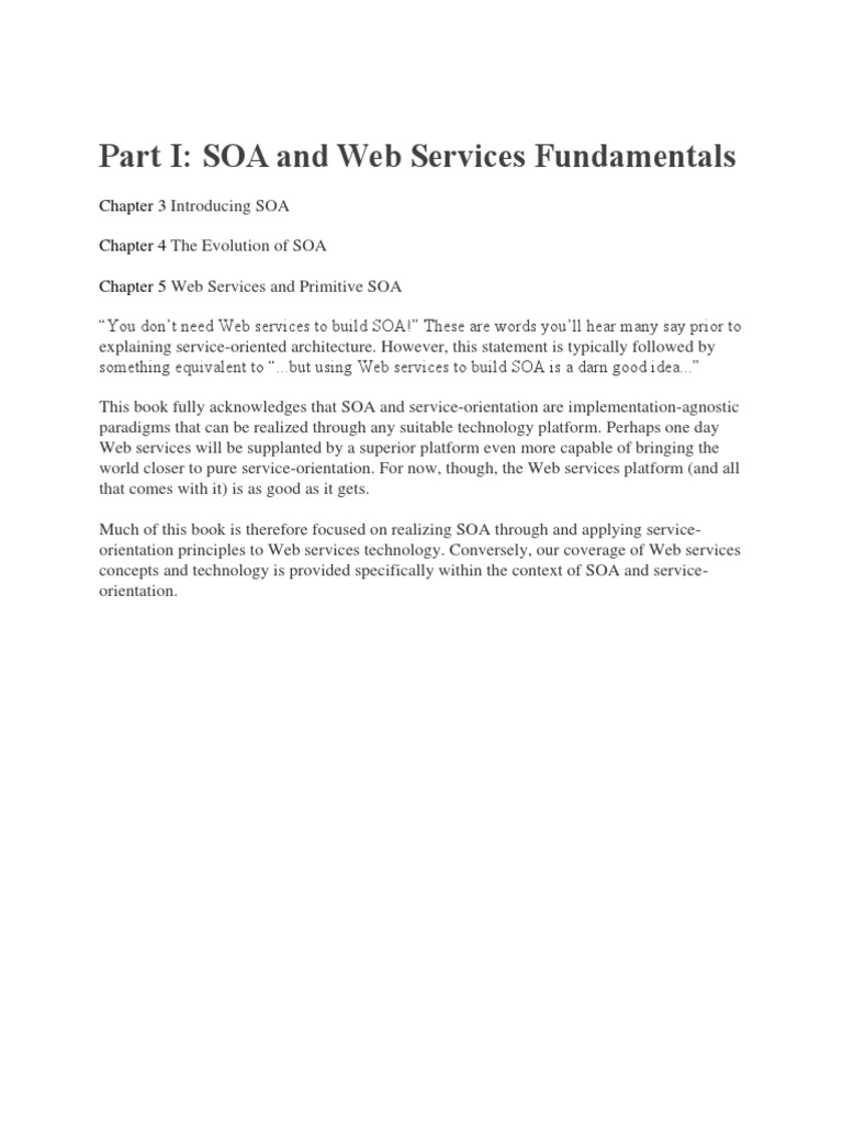 Part I: SOA and Web Services Fundamentals | PDF | Technology & Engineering