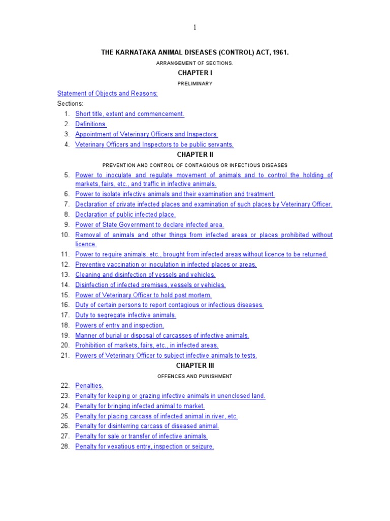 The Karnataka Animal Diseases (Control) Act, 1961. | PDF | Magistrate