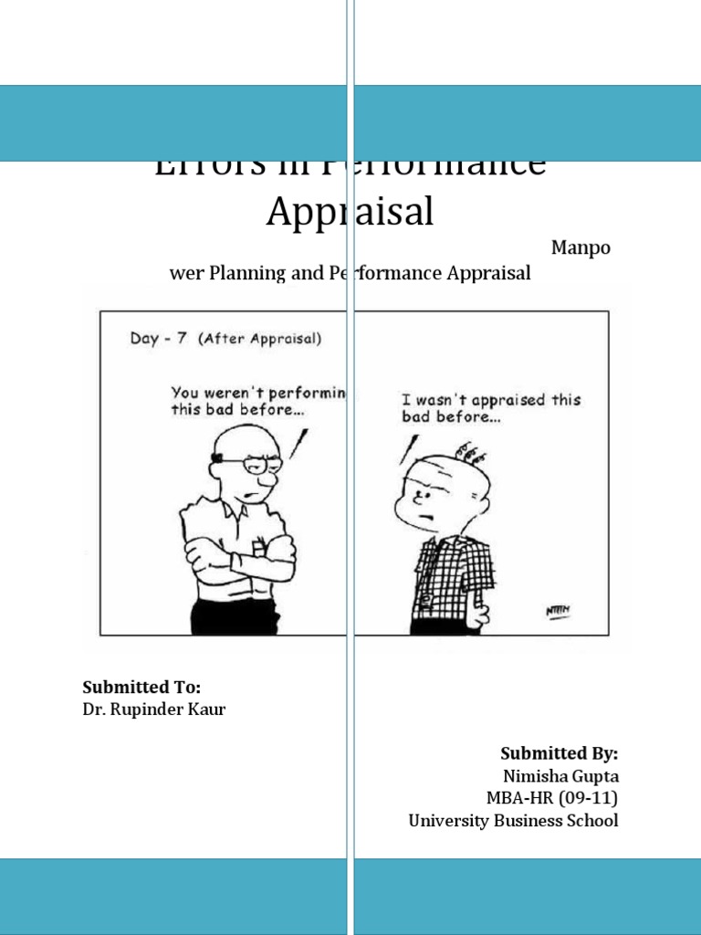 Errors in Performance Appraisal PDF Performance Appraisal Cognition
