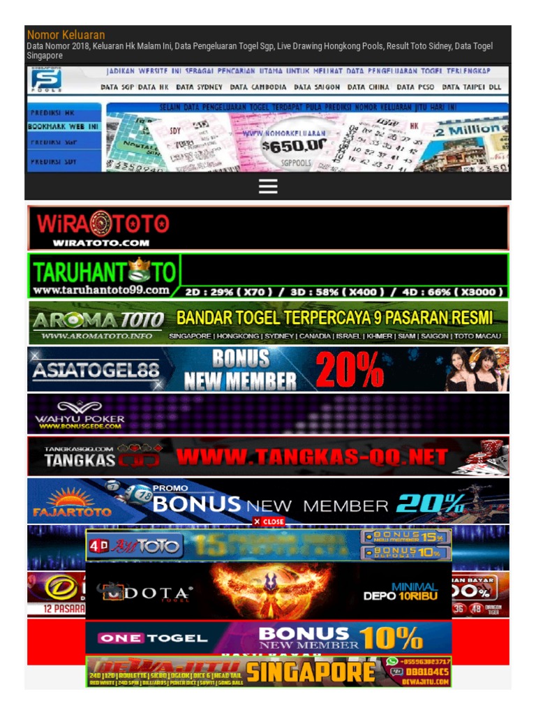 Www Nomorkeluaran Info Data Nomor Pengeluaran Hk 2018