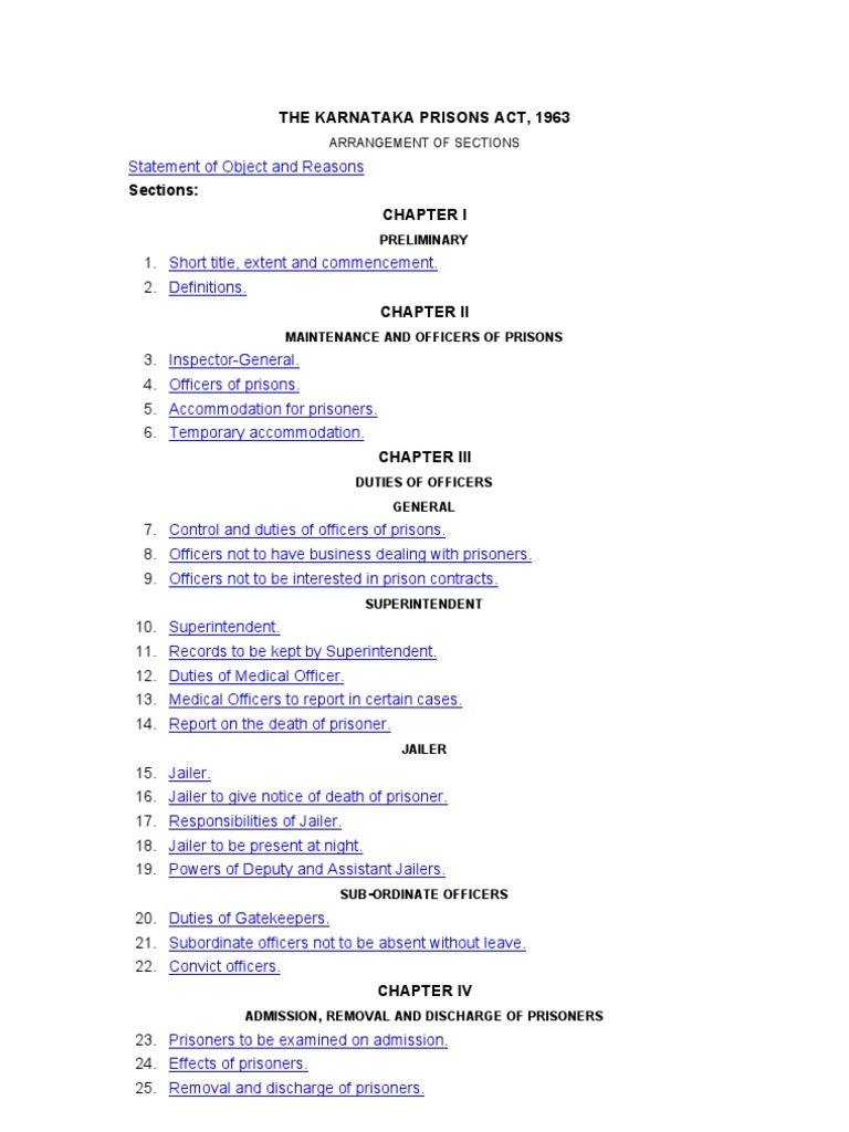Karnataka prison manual 1978 full