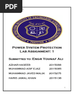 Power System Protection Lab Assignment: 1 Engr Yousaf Ali: Submitted To