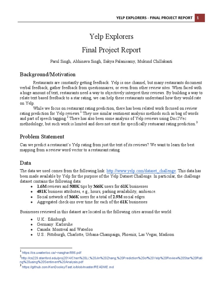Yelp Explorers Report | PDF | Support Vector Machine | Statistical ...