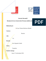 Resumen de Ley Genereal de Personas Juridicas Sin Fines de Lucro