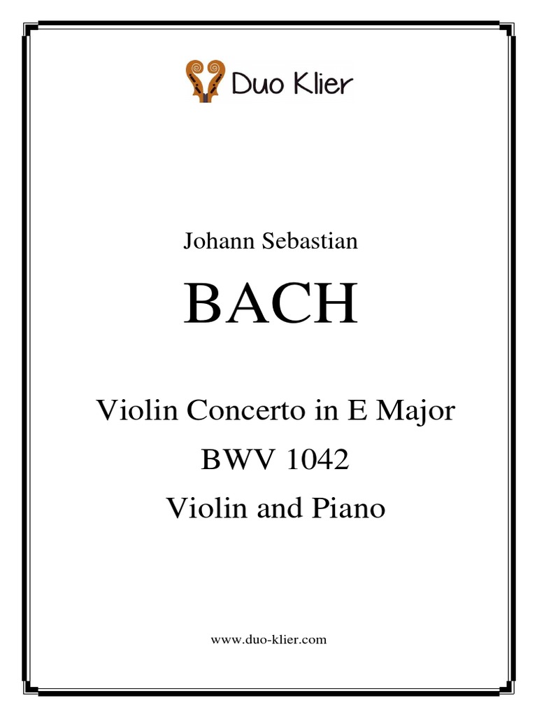 Bach Concerto in E Major PDF PDF