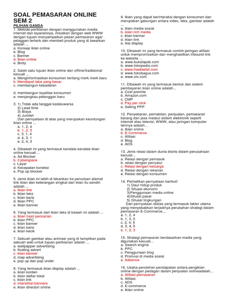 Soal Pemasaran Online Sem 2 Docx