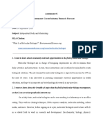 Assessment #1 ISM Assessment: Career/Industry Research Forecast Name: Date: Subject: MLA Citation