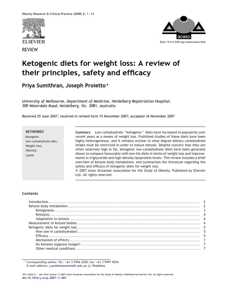 Ketogenic Diets For Weight Loss A Review of Their Principles Safety and ...