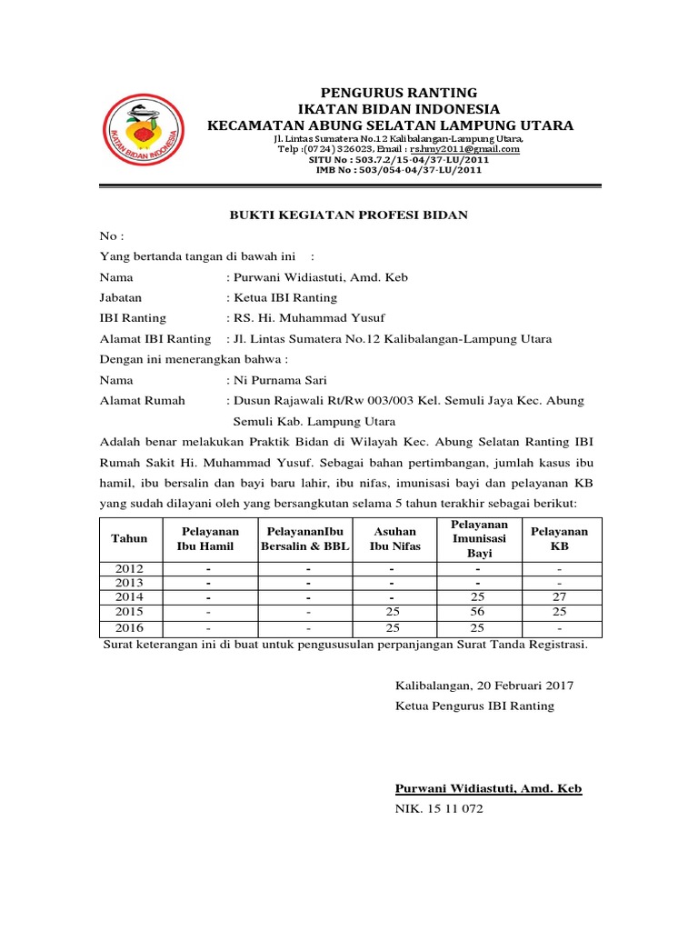 Bukti Kegiatan Praktik Bidan | PDF