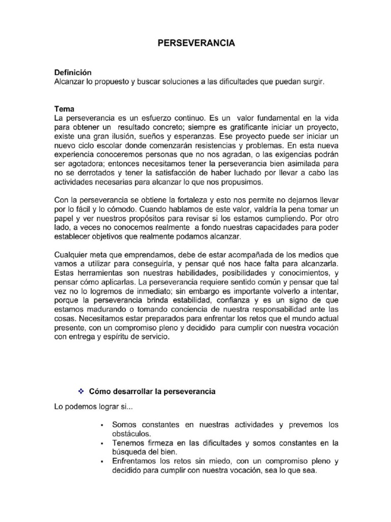 Valor de la Perseverancia Animada | PDF | Sicología | Science