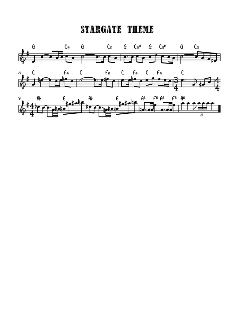 Stargate Theme - Full Score PDF | PDF