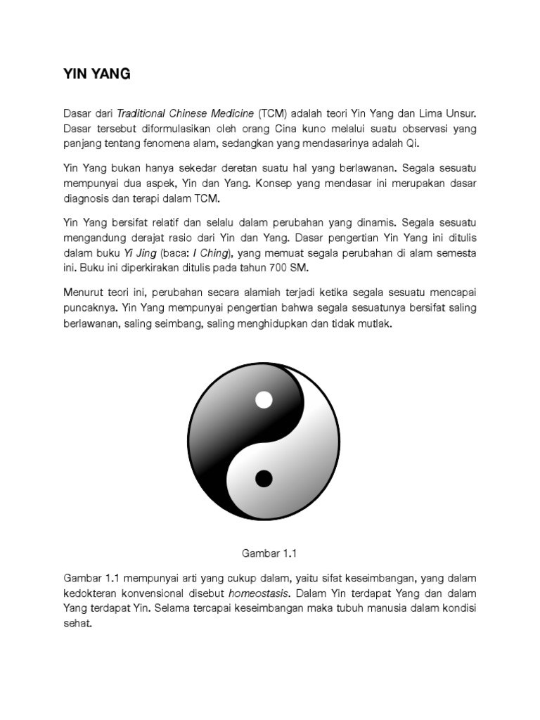 Teori Yin Yang dalam TCM dan Kesehatan | PDF | Pengembangan Diri ...