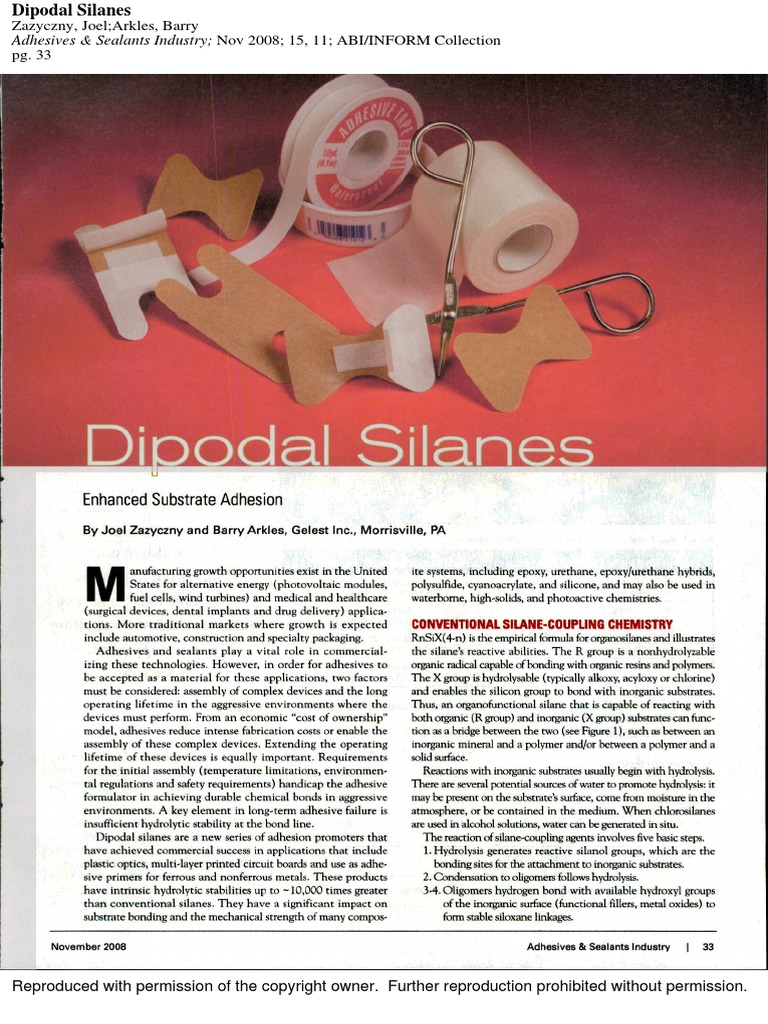 Adhesives & Sealants Industry Nov 2008 15, 11 ABI/INFORM Collection ...