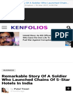 Remarkable Story of A Soldier Who Launched Chains of 5-Star Hotels in India - KenFolios
