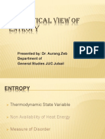 Statistical View of Entropy: Presented By: Dr. Aurang Zeb Department of General Studies JUC Jubail