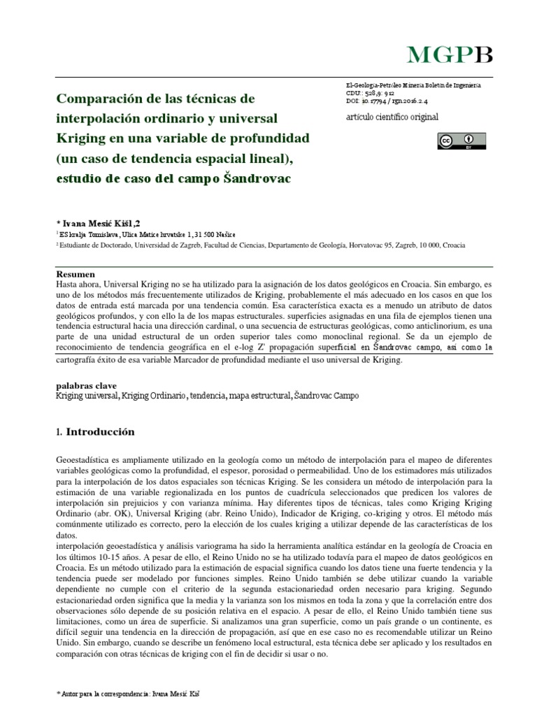 Kriging Universal | PDF | Análisis de regresión | Análisis
