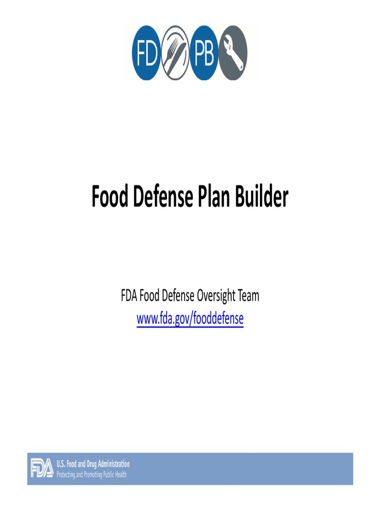 FDA Food Defense Plan Builder Overview | PDF | Business | Computers