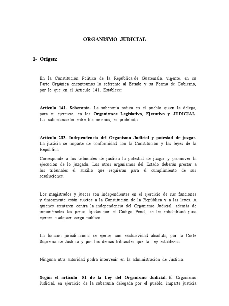 Estructura del Poder Judicial en Guatemala | PDF | Instituciones ...