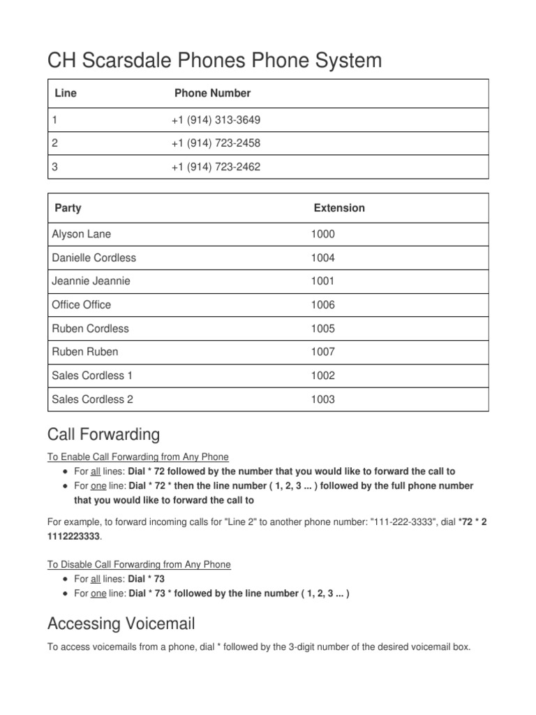 Extension List PDF PDF Voicemail Fax