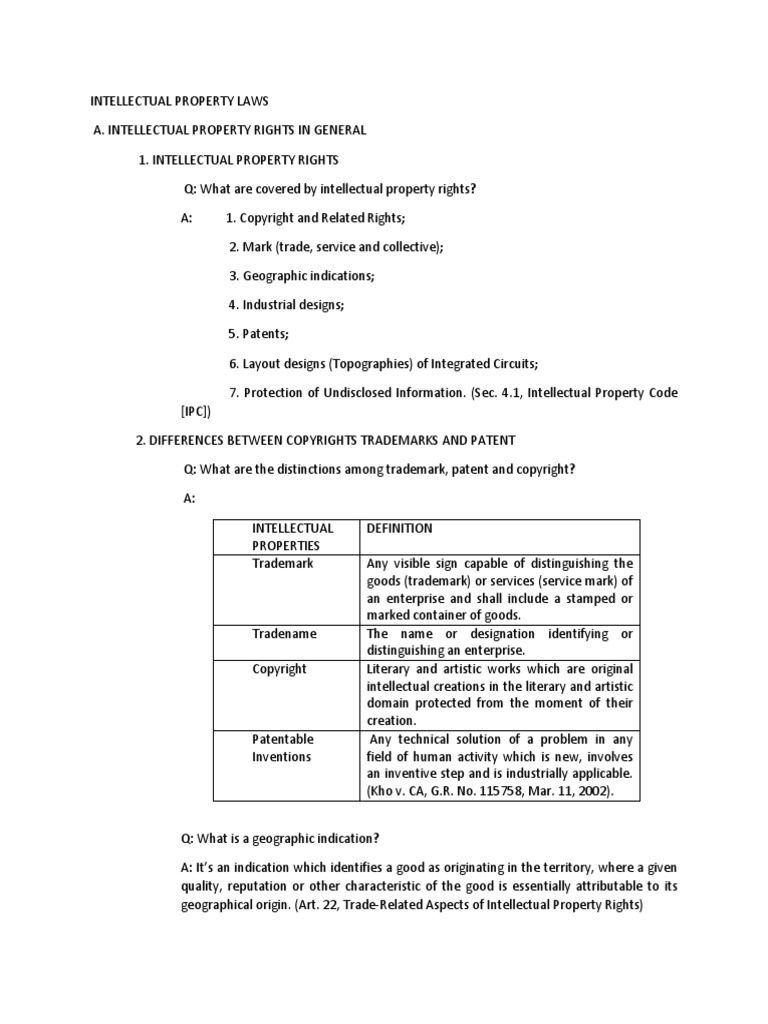 Intellectual Property Law2 | PDF | Patent Application | Glossary Of ...