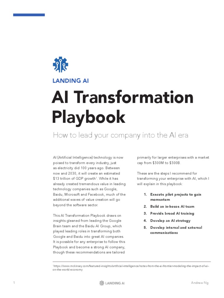 AI Transformation Playbook Guide | PDF | Artificial Intelligence ...