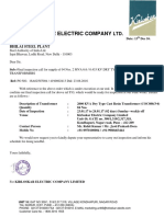 Kirloskar Electric Company Ltd final inspection call for dry type transformers