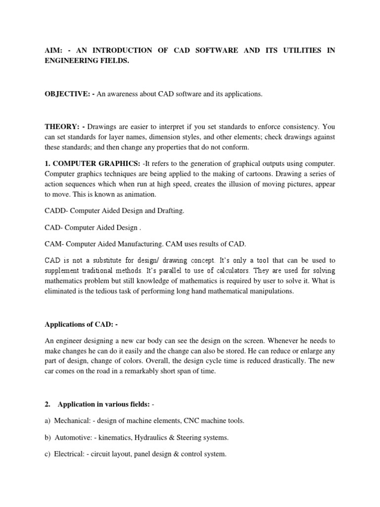 Autocad Lab Manual PDF Computer Aided Design Areas Of Computer