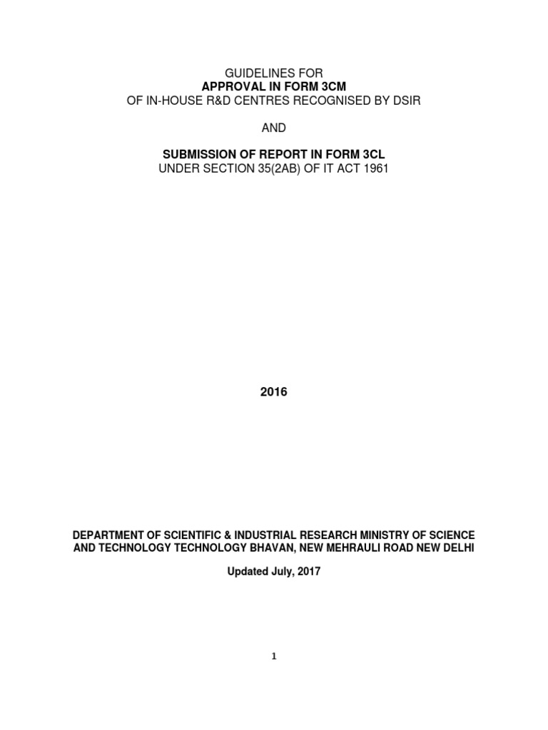 R&D Centre Approval Guidelines 35(2AB) | PDF | Expense | Tax Deduction