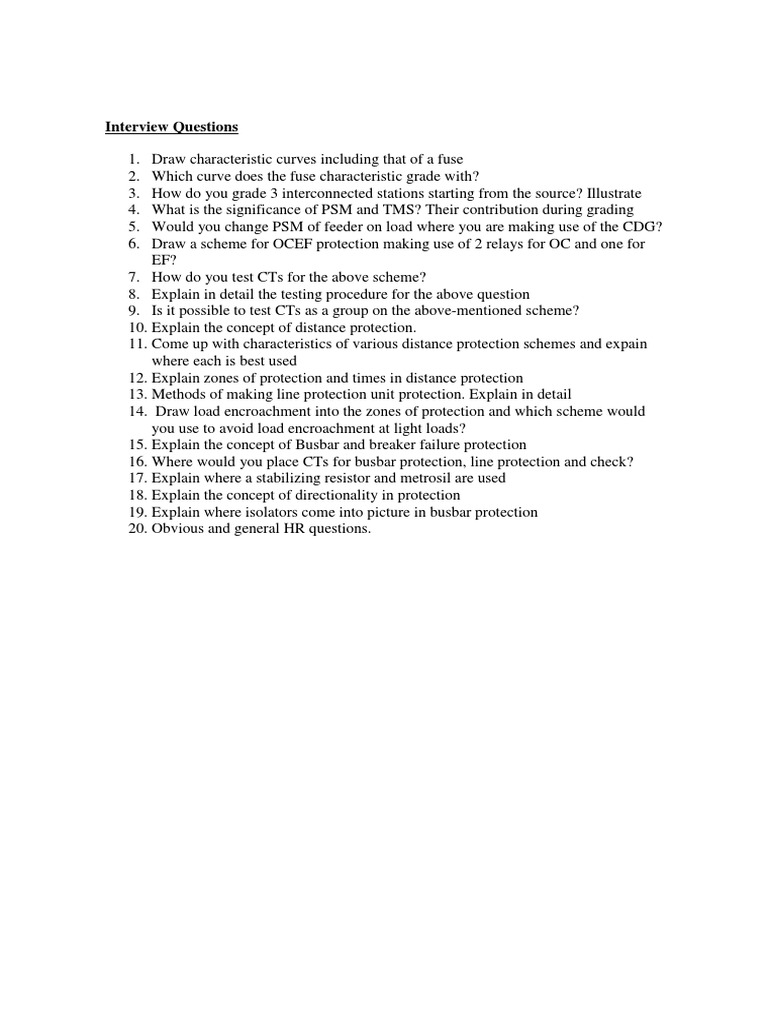National Grid Interview Questions Guide | PDF | Electrical Engineering ...