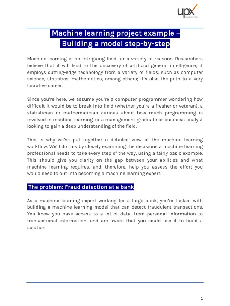 Machine Learning Project Example - Building A Model Step-By-Step PDF ...