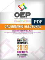 Calendario Electoral Elecciones Primarias 2019