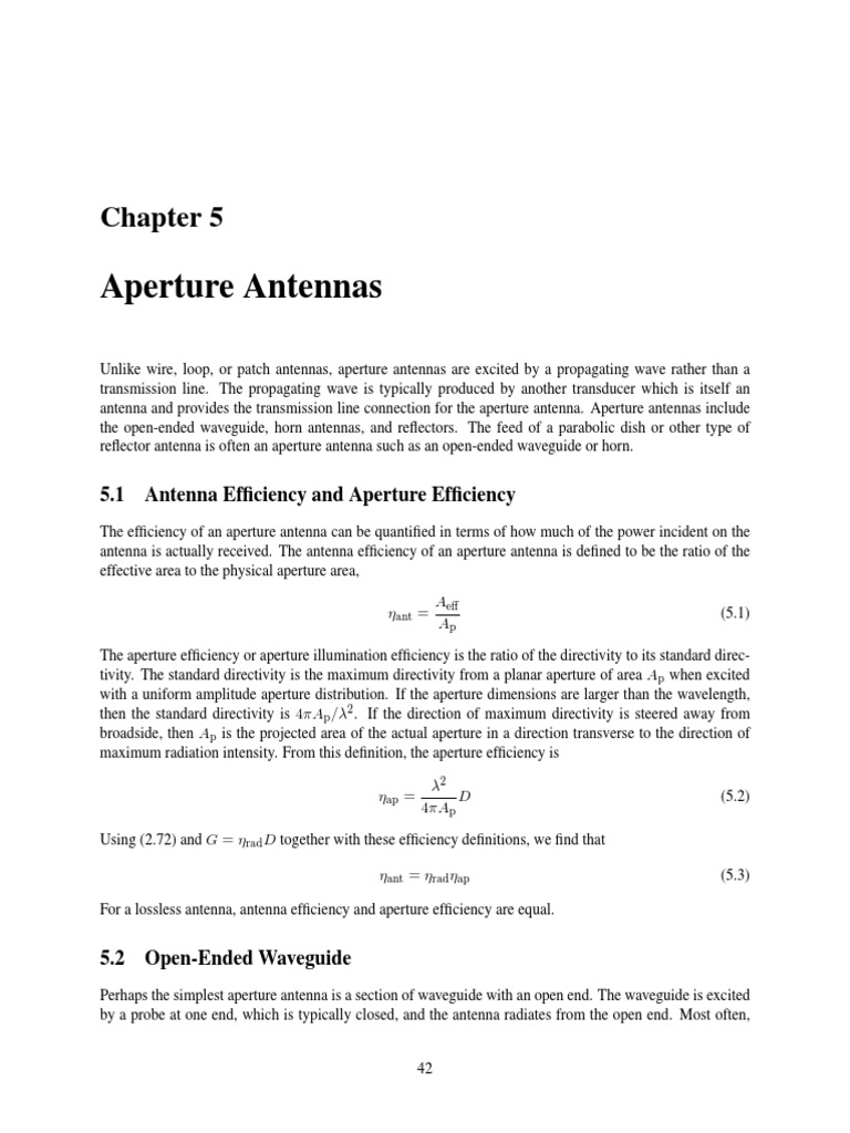 Aperture Antennas 5.1 Antenna Efficiency and Aperture Efficiency PDF