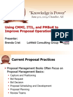 Using CMMI, ITIL, and PMBoK To Improve Proposal Operations - Brenda Crist 6-12-09