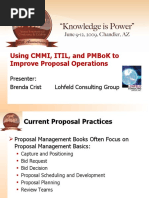 Using CMMI, ITIL, and PMBoK To Improve Proposal Operations - Brenda Crist 6-12-09