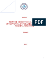 Manual Operaţional Pentru Intervenţia În Focarele de Pestă Porcină Africană Editia 2 2018